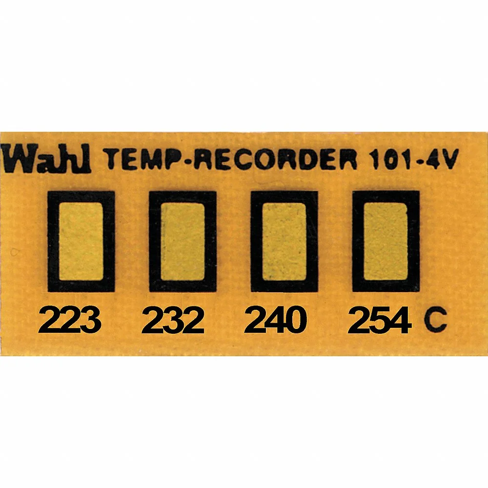 WAHL 101-4-223VC Non-Reversible Temp Indicator, Horizontal Strip, 4 Points, 10 Pack Qty | CU8CTE 6FYL2