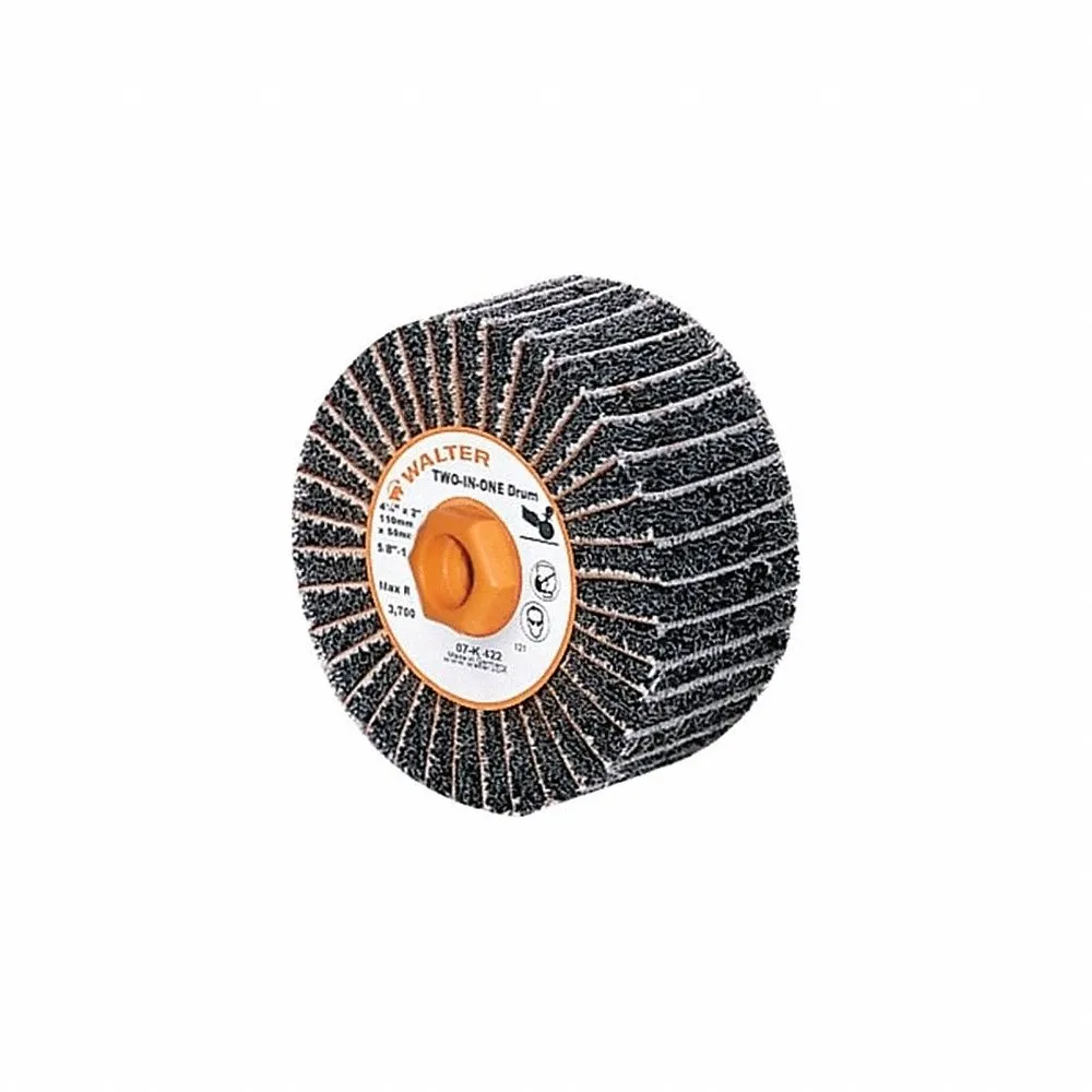 Finishing Drum, 4 1/2 Inch Dia x 2 Inch W, 5/8-11 Arbor, Silicon Carbide