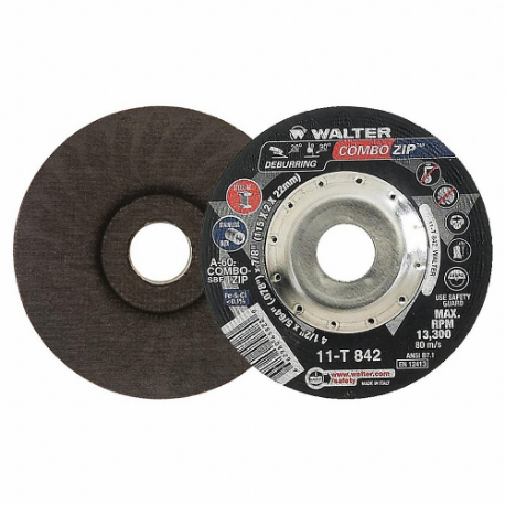 WALTER SURFACE TECHNOLOGIES 11T842 Depressed Center Cut-Off Wheel, 4 1/2 Inch Dia, 7/8 Inch Hole, 60 Grit | CU9BZE 32WJ50