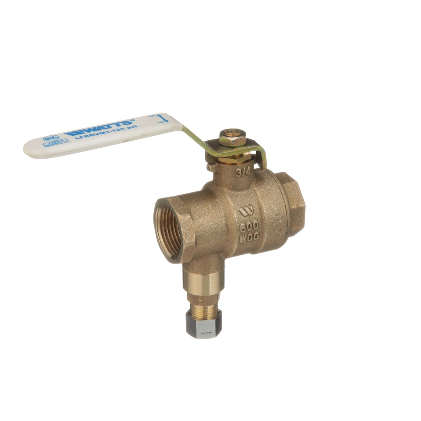 WATTS 3/4 LFBRVM1TXTXC-125 Ball And Relief Valve, 3/4 Inch Inlet, 180 Deg. F, 600 Psi Pressure | CA4EEU 0125563