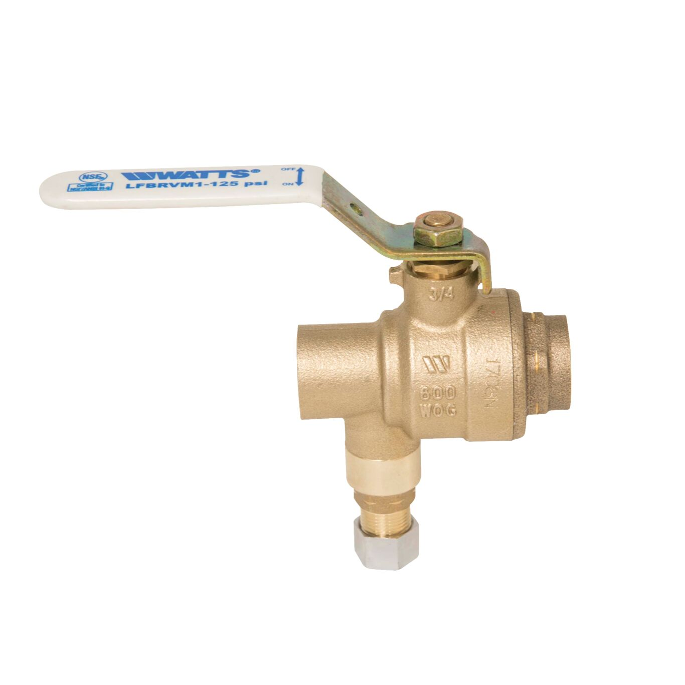 WATTS 3/4 LFBRVM1TXTXC-80 Ball And Relief Valve, 3/4 Inch Inlet, 180 Deg. F, 600 Psi Pressure | CA4EEV 0125564