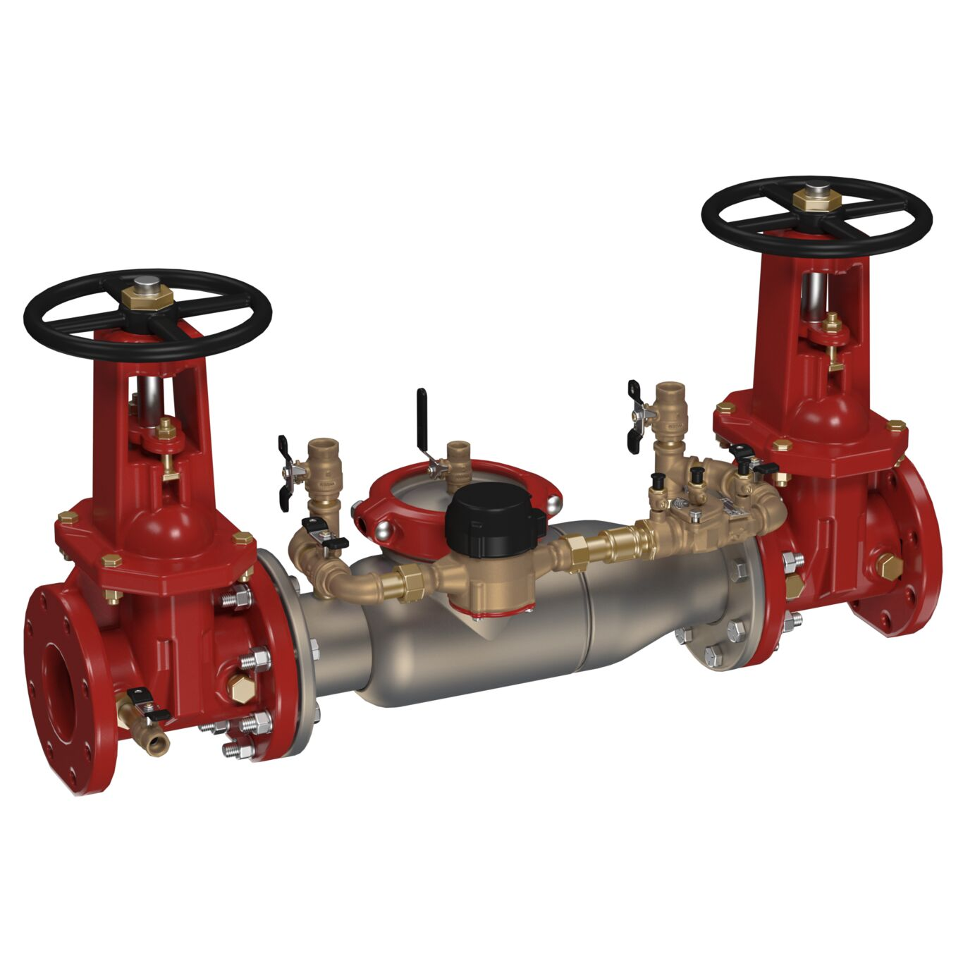 WATTS 3000SS-OSY-LM 8 Double Check Detector Backflow Preventer Assembly, Shutoff Valve, 8 Inch Size, SS | BY4JGT 0691542