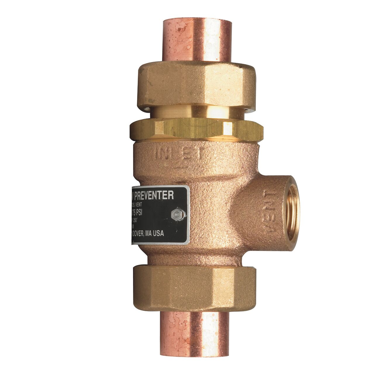 WATTS 9D-S-M2 3/4 Dual Check Valve, Union Solder, 3/4 Inch Size, Brass | CB8VZA 0061926