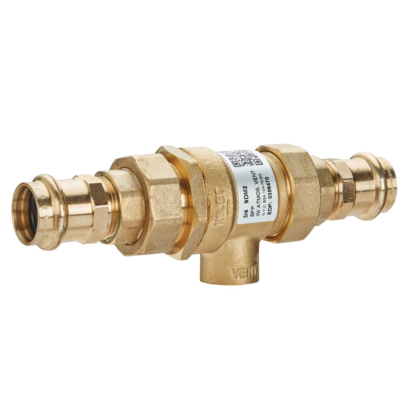 WATTS 9DM2 (W/PRESS) 3/4 Dual Check Valve, Press, 3/4 Inch Size, Brass | BZ6NDU 0386470