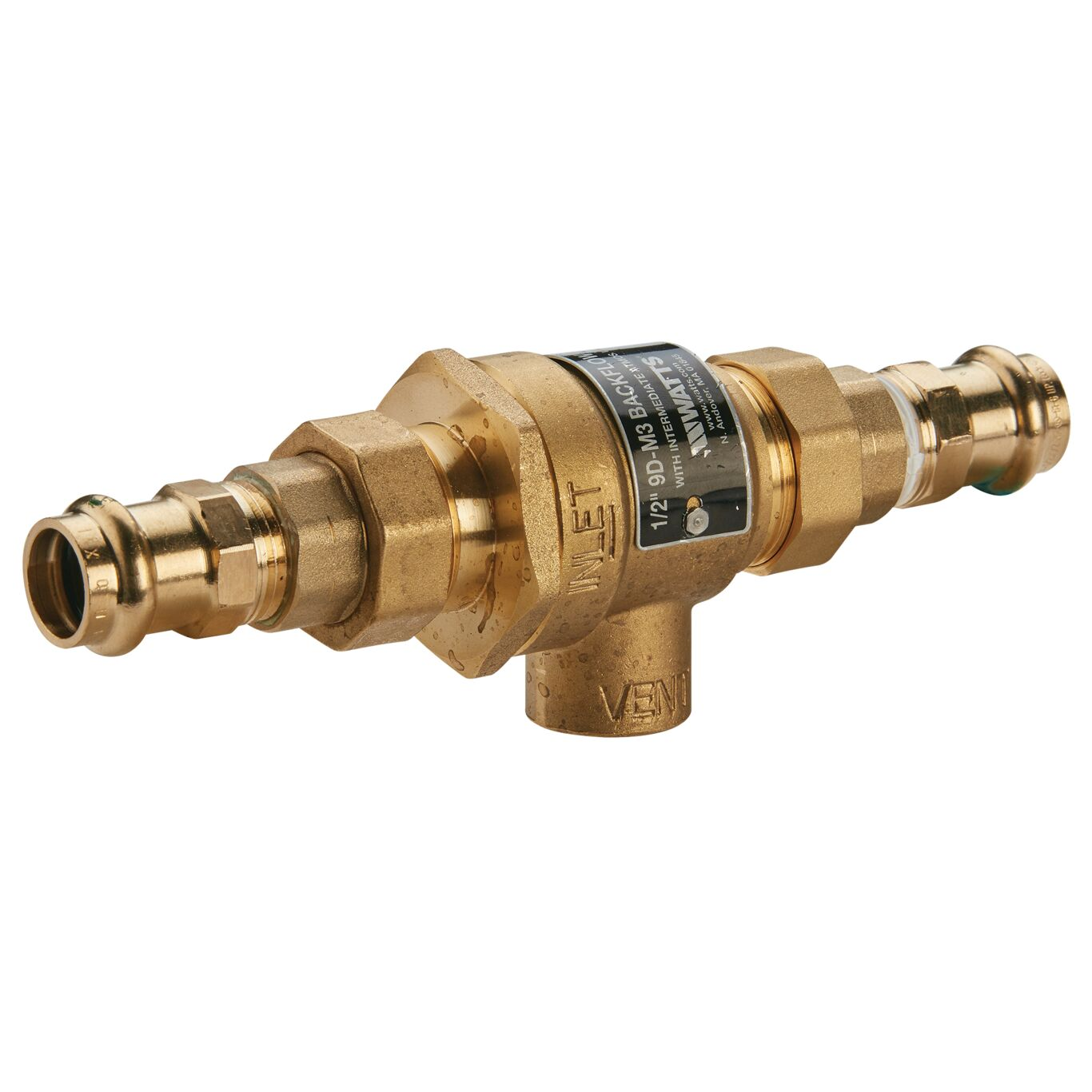 WATTS 9DM3 (W/PRESS) 1/2 Dual Check Valve, Press, 1/2 Inch Size, Brass | BZ6NDX 0386471