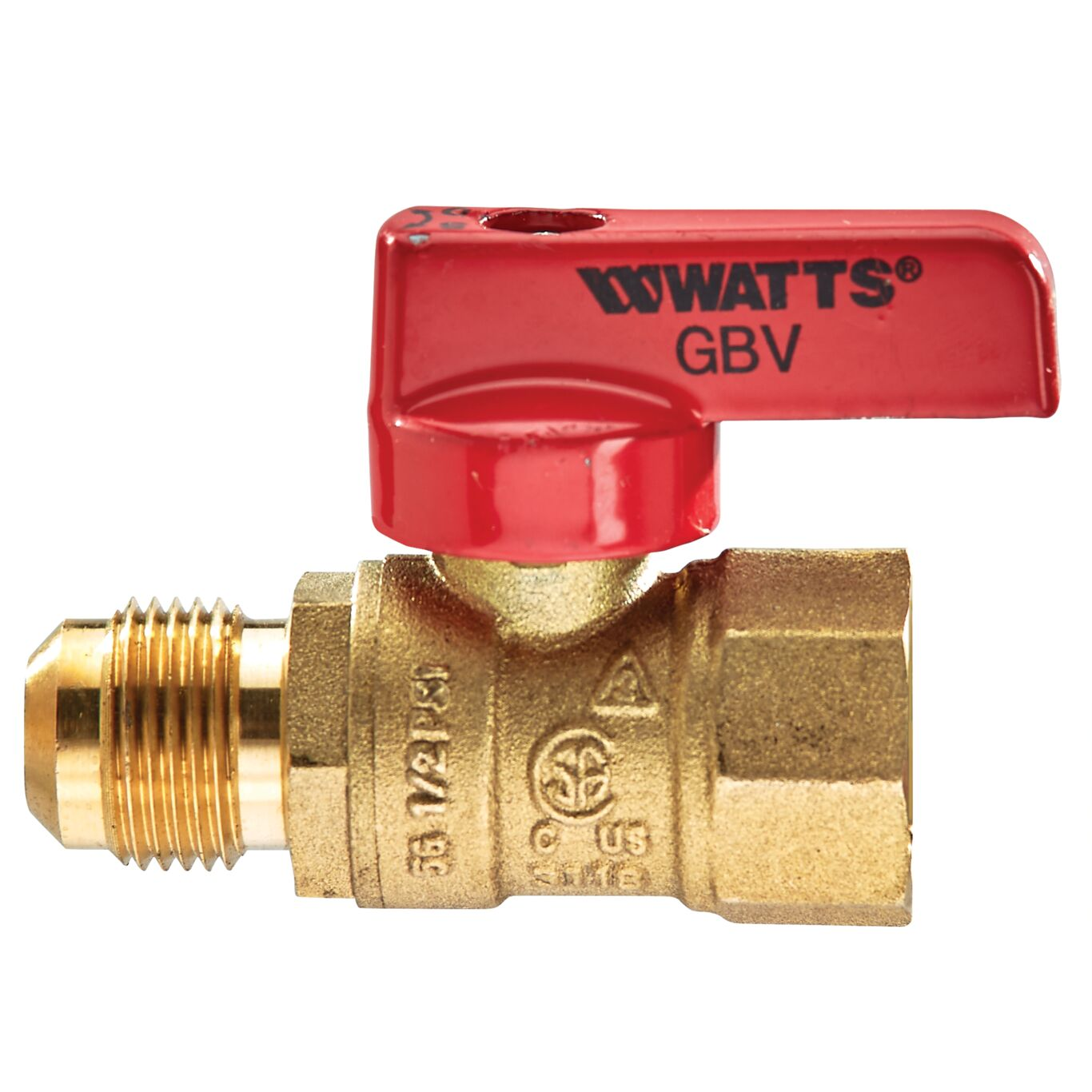 WATTS GBV-FL 1/2X1/2 Ball Valve, 1/2 Inch Inlet, 125 Deg. F Max. Temp., 5 Psi | BY8LLA 0545004