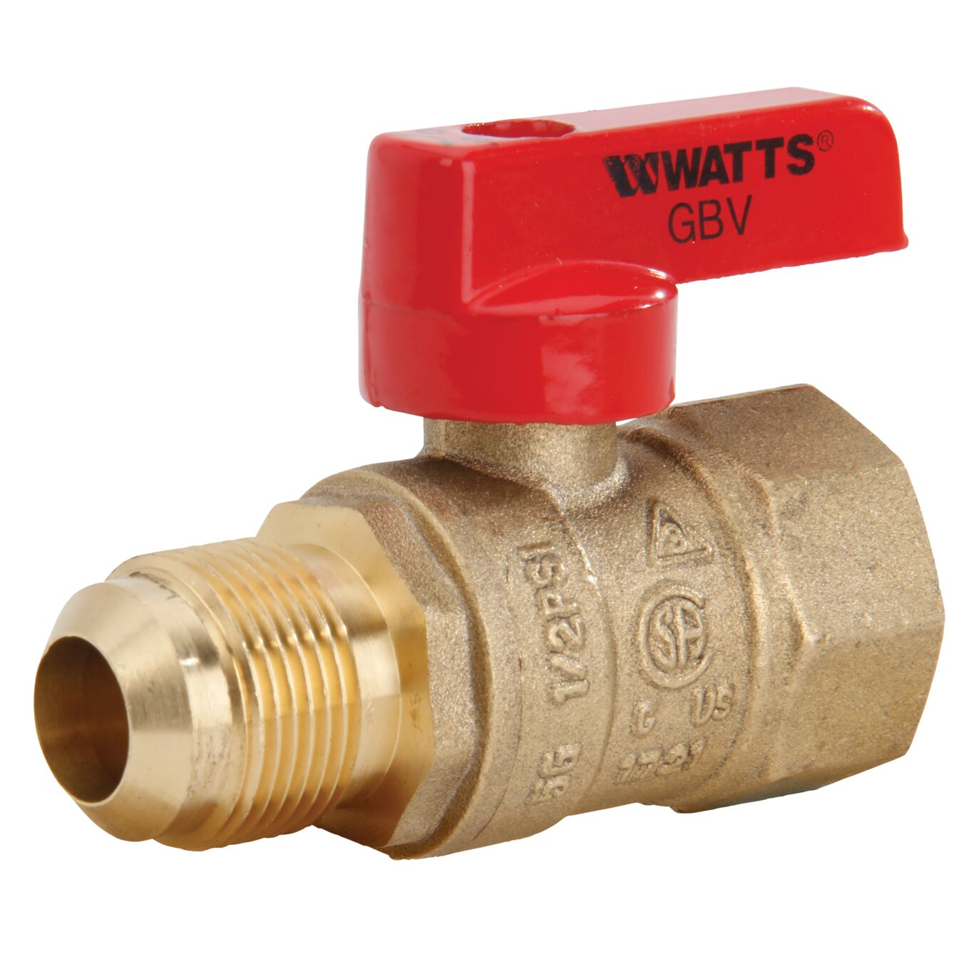 WATTS GBV-FL 3/4X5/8 Ball Valve, 3/4 Inch Inlet, 125 Deg. F Max. Temp., 5 Psi | BY8LLC 0545006