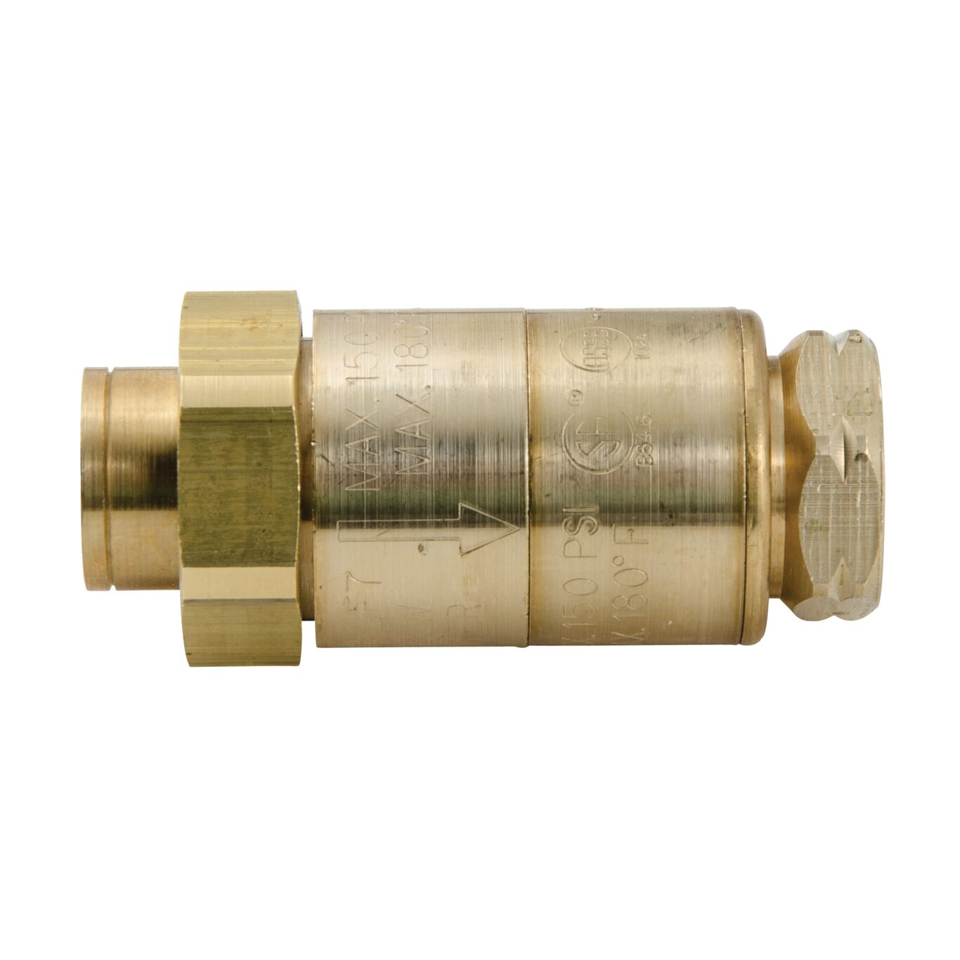 WATTS LF7 3/8 Dual Check Valve, Inline, 3/8 Inch Size, Brass | BY8ETW 0792076