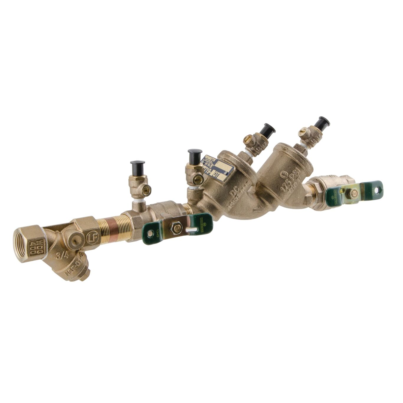 WATTS LF719QTS 3/4 Double Check Valve Assembly, Inline, Quarter Turn Ball Valve, 3/4 Inch Size | BY7GHC 0065308