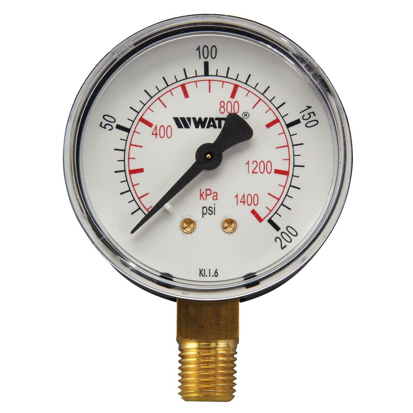 WATTS LFDPG1-2 0-200 1/4 Pressure Gauge, 1/4 Inch Inlet, -4 To 176 Deg. F, 0 To 200 Psi | BT6KHC 0121635