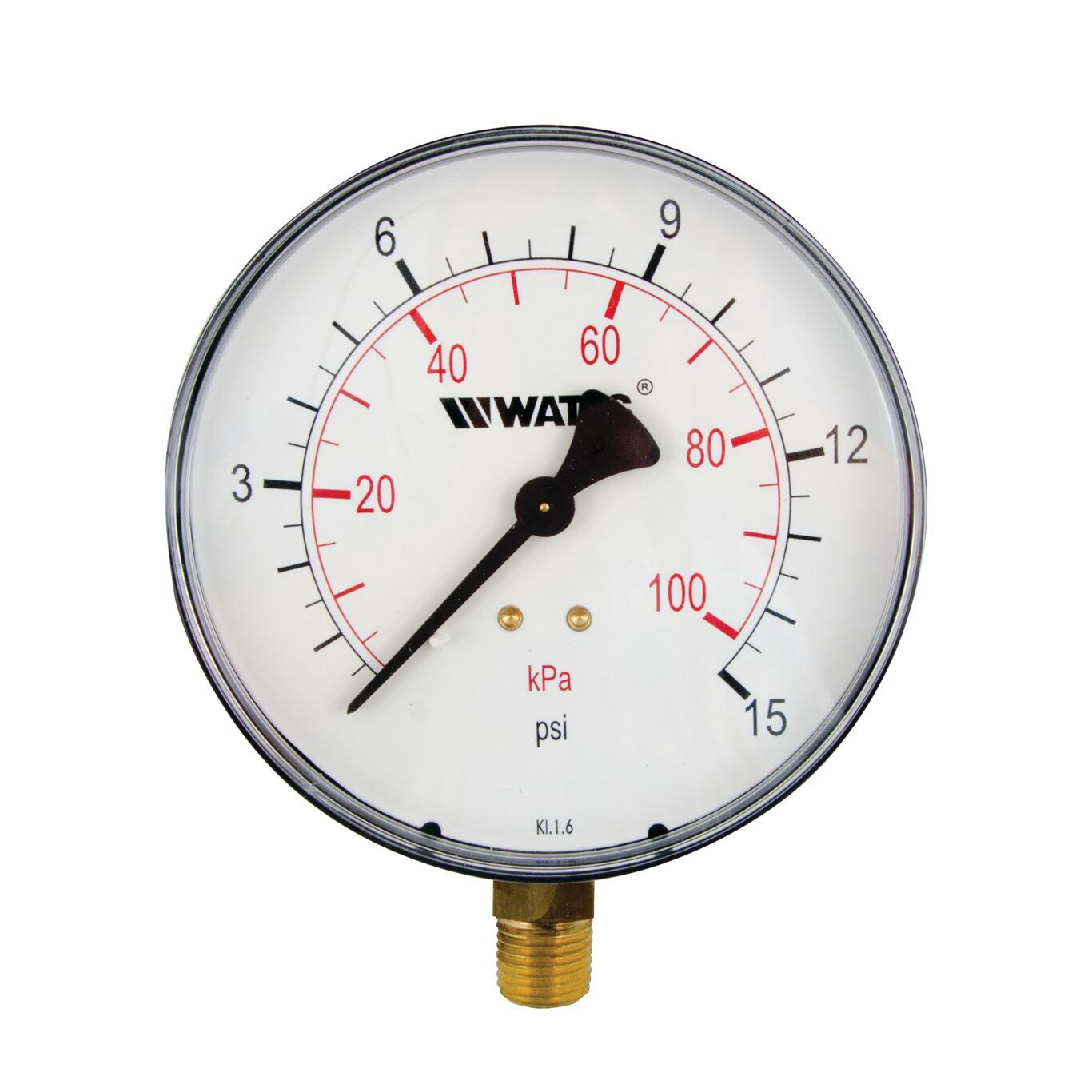WATTS LFDPG1-2 1/2 0-15 1/4 Pressure Gauge, 1/4 Inch Inlet, -4 To 176 Deg. F, 0 To 15 Psi | BT6KGY 0121637