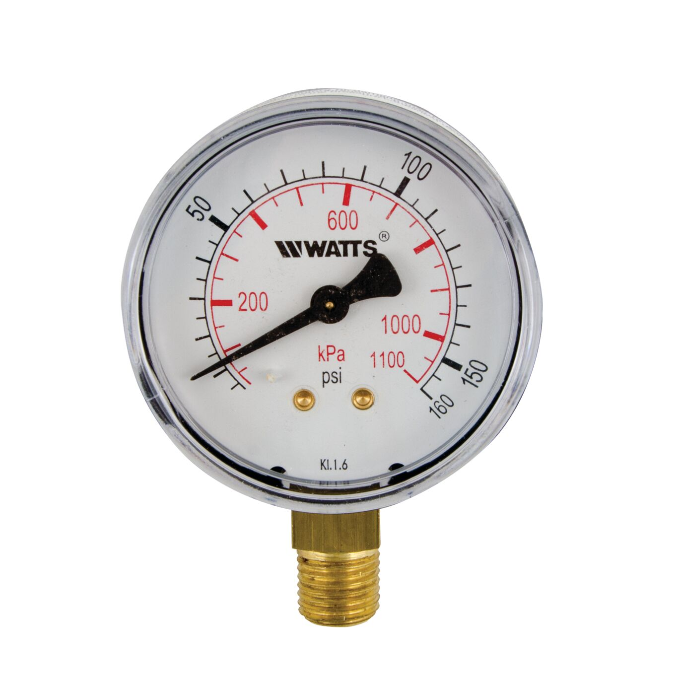 WATTS LFDPG1-2 0-160 1/4 Pressure Gauge, 1/4 Inch Inlet, -4 To 176 Deg. F, 0 To 160 Psi | BT6PAE 0121634