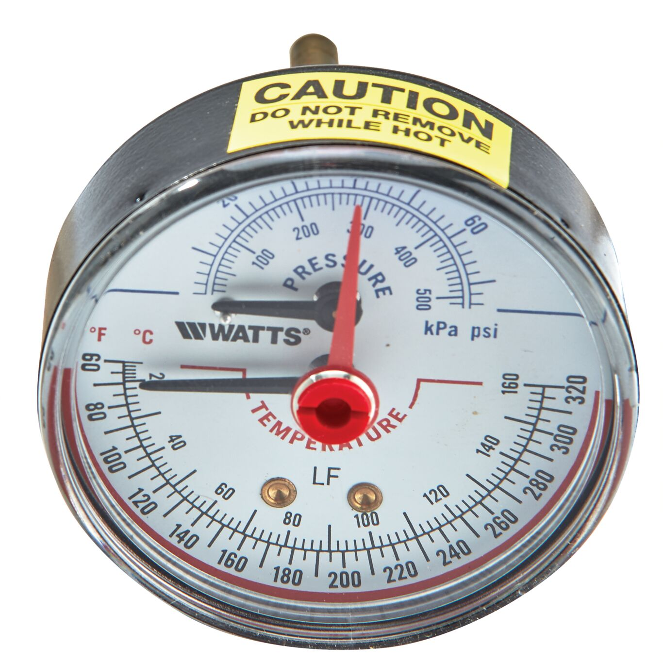 WATTS LFDPTG3A-2 1/2 0-75 1/4 Pressure And Temperature Gauge, 1/4 Inch Inlet, 0 To 75 Psi | BT6KJB 0121723