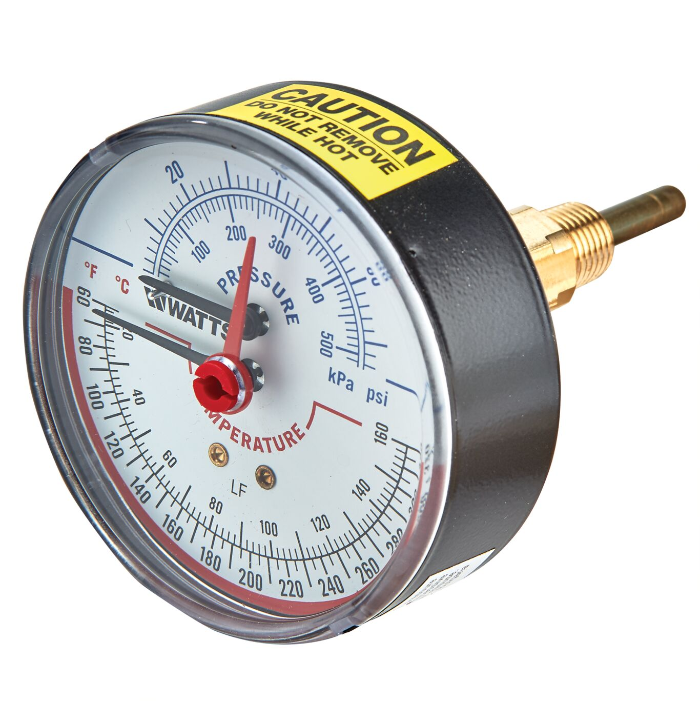 WATTS LFDPTG3L-3 0-75 1/4 Pressure And Temperature Gauge, 1/4 Inch Inlet, 0 To 75 Psi | BT6ERC 0121726