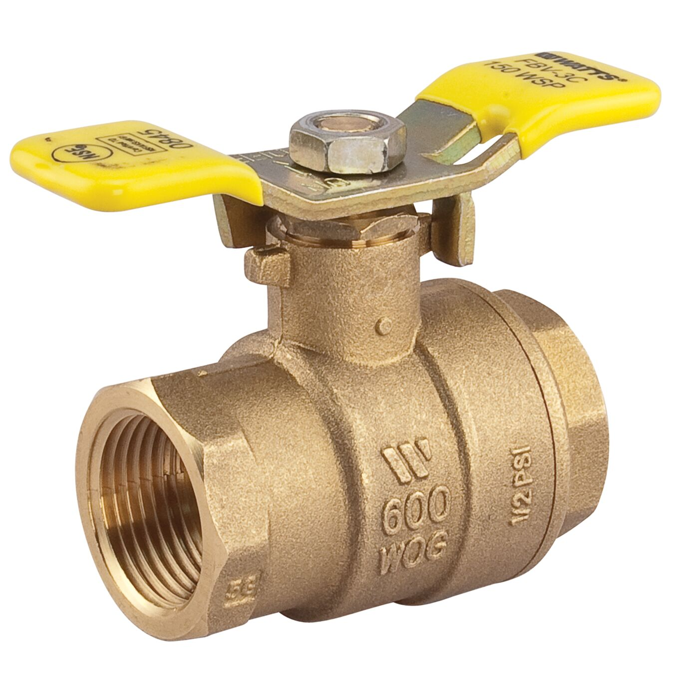 WATTS LFFBV-3C-TH 1/2 Ball Valve, 1/2 Inch Inlet, 400 Deg. F Max. Temp., 600 Psi | BY6KWL 0123461