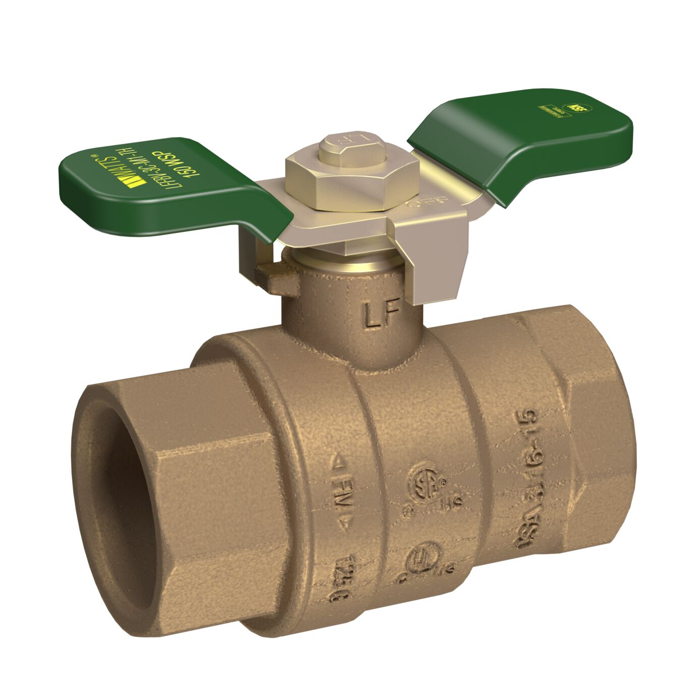 WATTS LFFBV-TH 3/4 Ball Valve, 3/4 Inch Inlet, 350 Deg. F Max. Temp., 600 Psi | CA2KBT 0792507