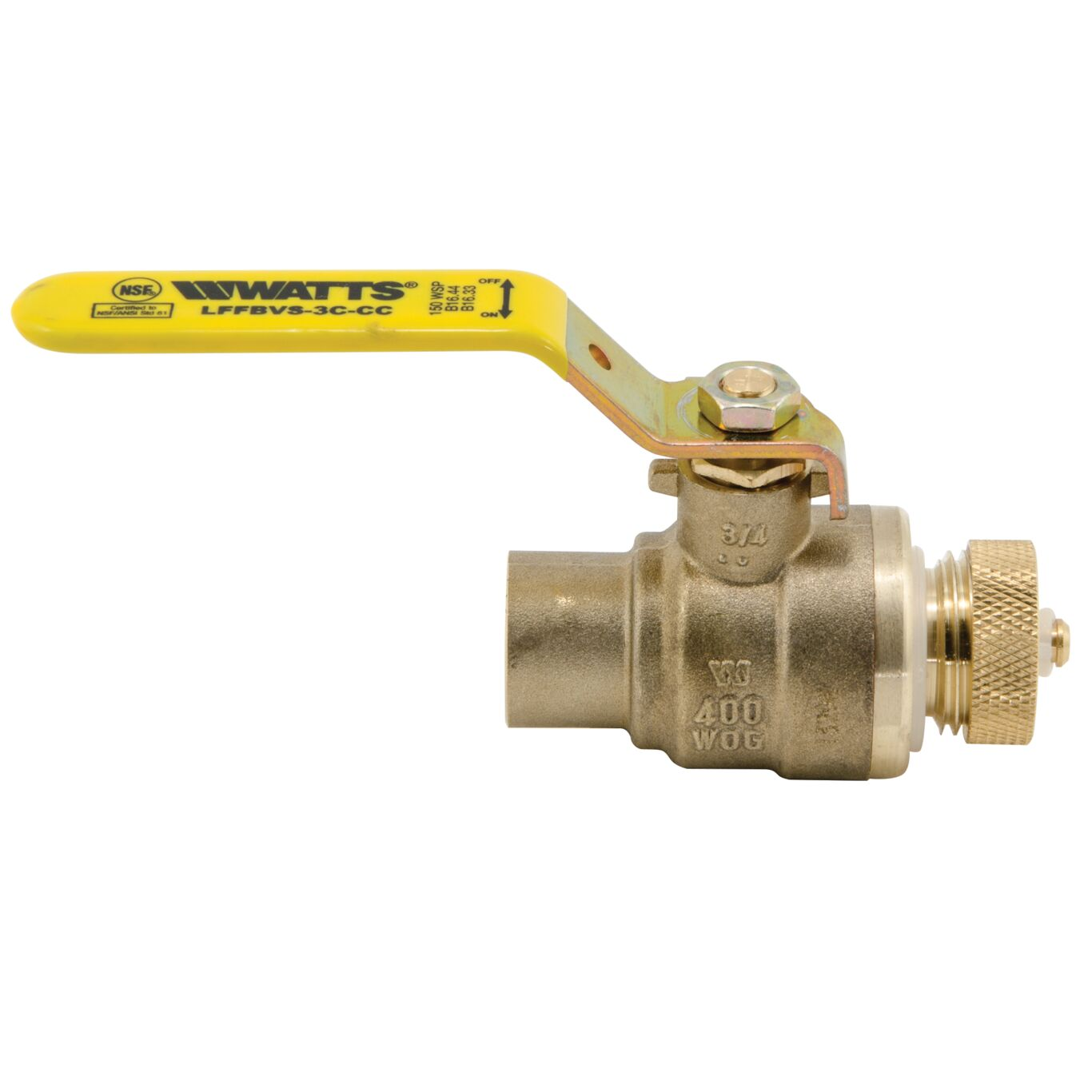 WATTS LFFBVS-3C-CC 3/4 Ball Valve, 3/4 Inch Inlet, 600 Psi | BY6KXA 0123477