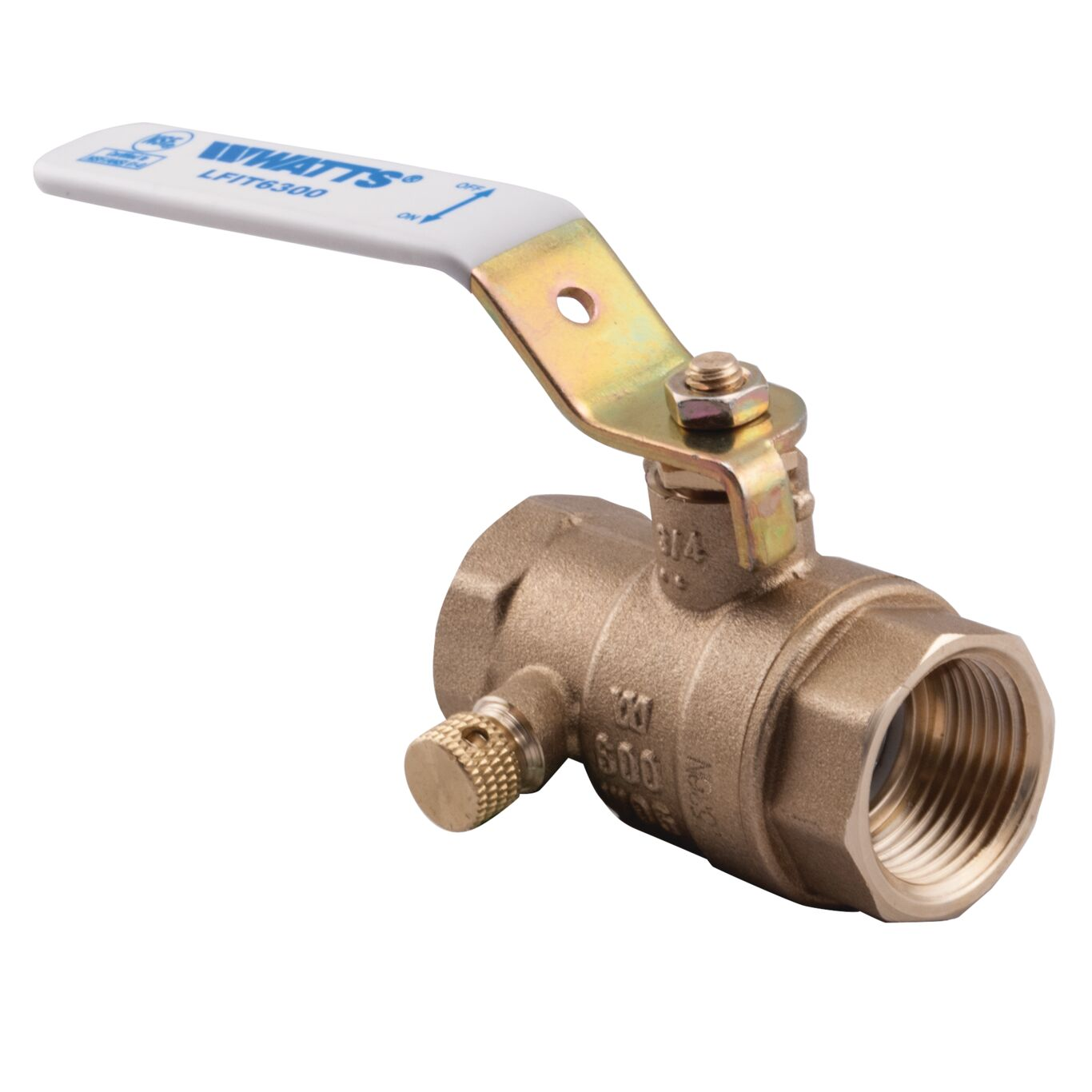 WATTS LFIT6300 1/2 Ball Valve, 1/2 Inch Inlet, 350 Deg. F Max. Temp., 600 Psi | CC7EUQ 0123625