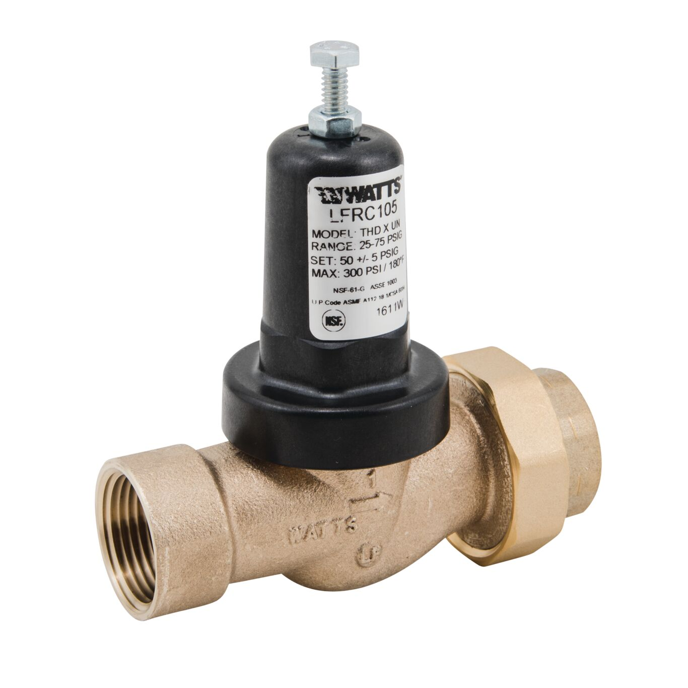WATTS LFRC105-THDXUT 1 Water Pressure Reducing Valve, 25 To 75 Psi, 1 Inch Size | CA4EET 0125562