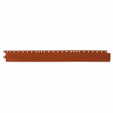WEARWELL 582.EdgingMTC Mat Edging, Ramp Edge, 3 Inch x 36 in, 24/Seven LockSafe, Ribbed, Red, Natural Rubber | CU9UAV 793G94
