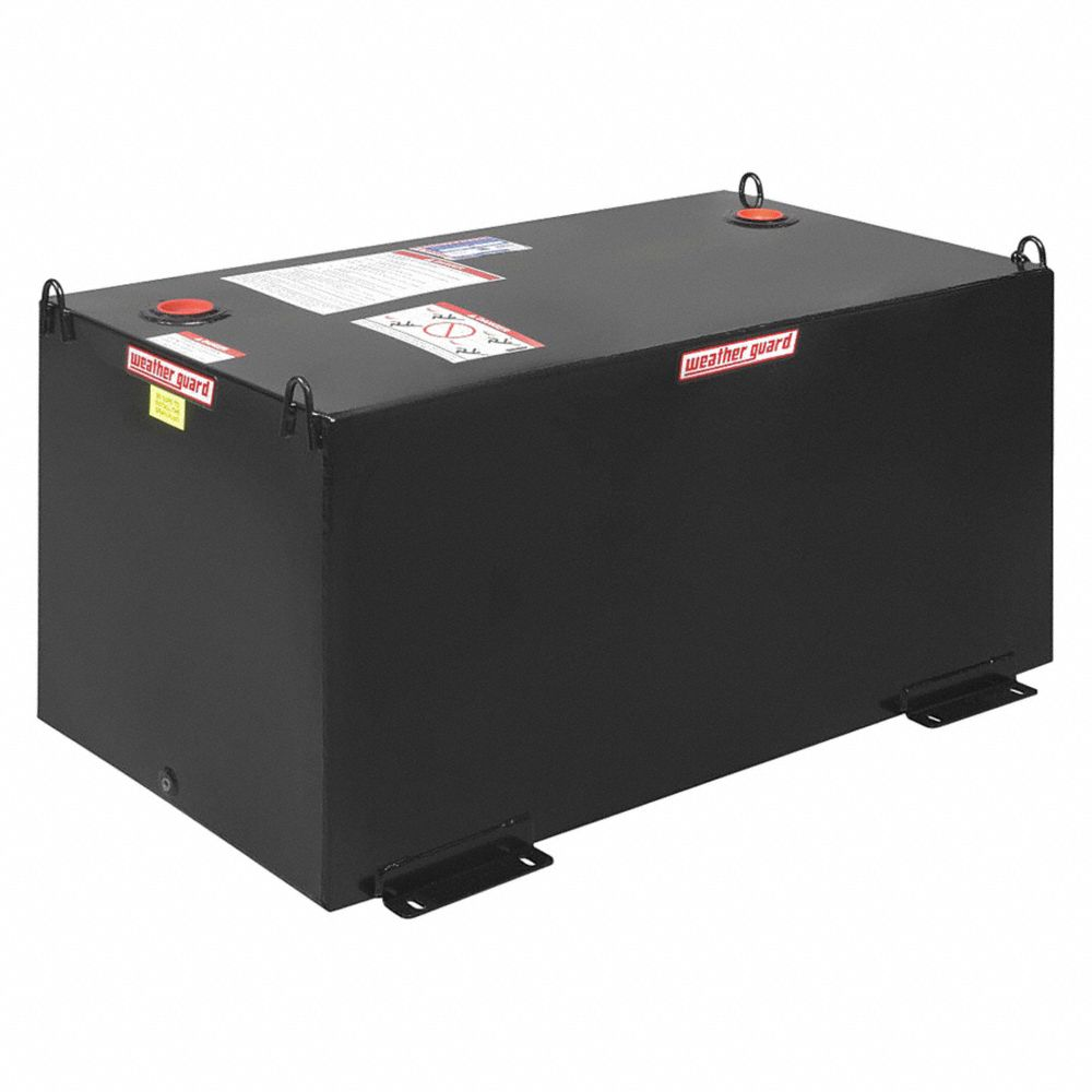 Transfer Tank, Black, Rectangle, 100 gal Capacity, Steel, 12 ga Thick, Powder-Coated