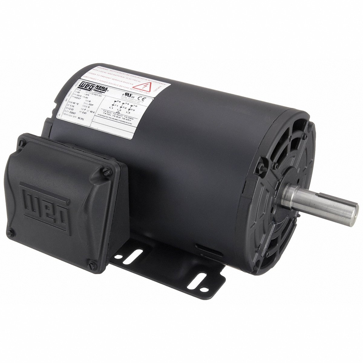 WEG 00236OT3H145T-S Motor, 3 Phase, 2 Hp, 3510 143/5T 575V, 1.94A | AH3QTL 33HP01