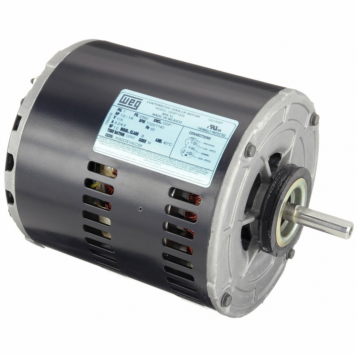 WEG .5082OS1AEC56 Evaporative Cooler Motor, 115V, Ring Auto | AE7WRY 6AYN9