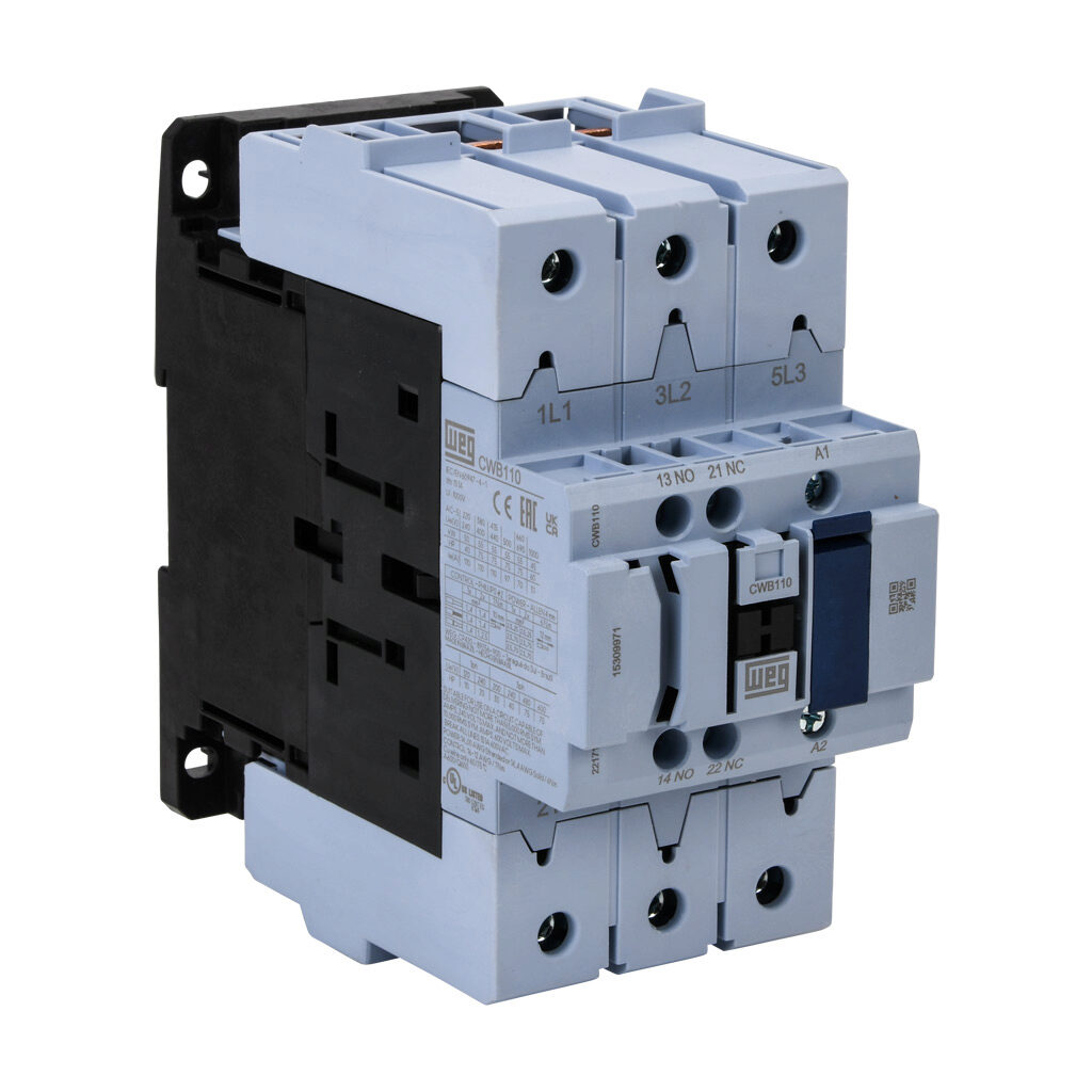 WEG CWB110-11-30D15 Iec Contactor, 110A, N.O. Power Poles, 1 N.O./1 N.C. Auxiliary Contacts | CV6TAZ