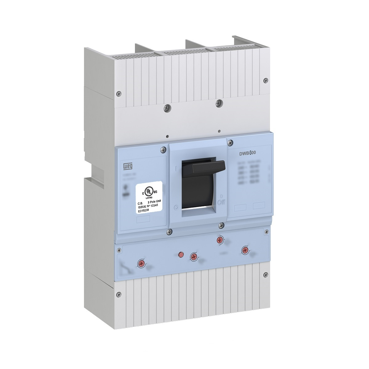 Circuit Breaker, 350A, 3 Poles, 600 Frame Size, 35 kA Breaker Interrupting Capacity 480V UL-80 Percent