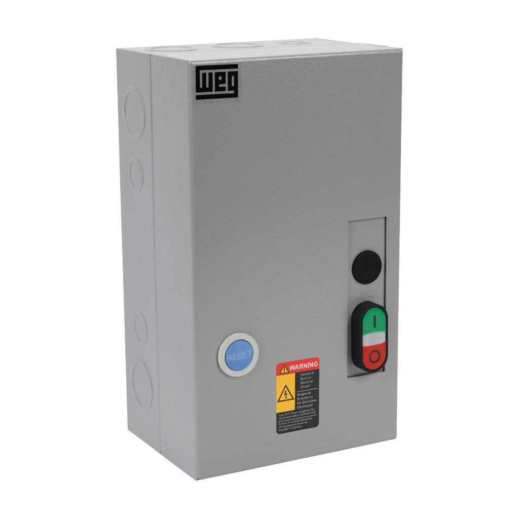 Enclosed Starter, 3 Phase, 40A Rated, 25-40 A Range, On/Off Control, Metallic Crate, 120V50/60HZ