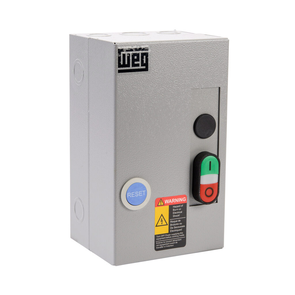 WEG ESW-B9V24A-R23 Manual Motor Starter, Pushbutton, 9A, 3-Pole, 208-240 VAC /180-208 VAC Coil Voltage | CV6UBH
