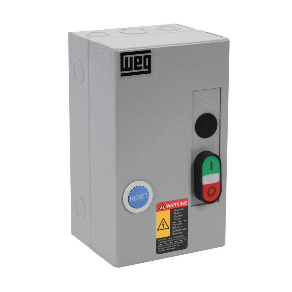 WEG ESWS-B12V24A-RM30 Manual Motor Starter, Pushbutton, 12A, 2-Pole, 208-240 VAC /180-208 VAC Coil Voltage | CV6UBR