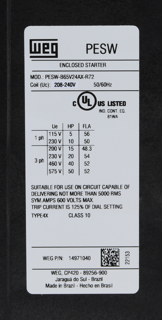 WEG PESW-B65V24AX-R72 4