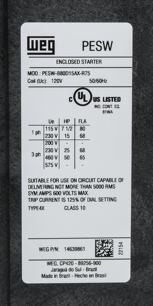 WEG PESW-B80D15AX-R75 4