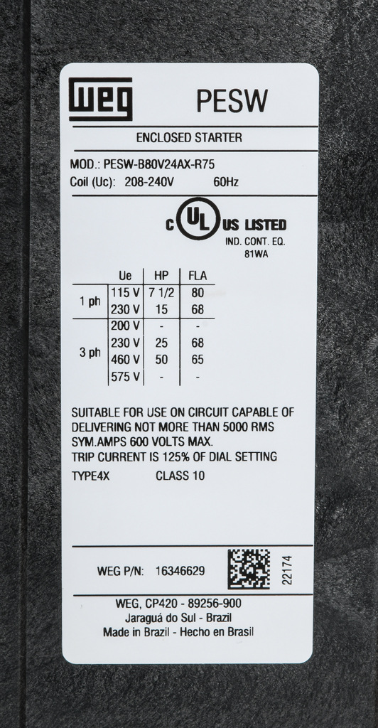 WEG PESW-B80V24AX-R75 4