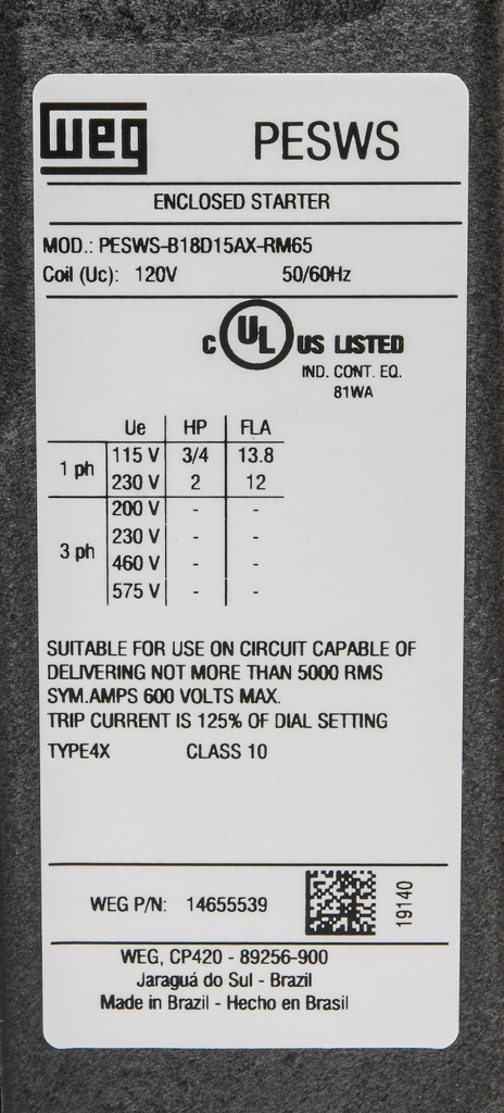 WEG PESWS-B18D15AX-RM65 4