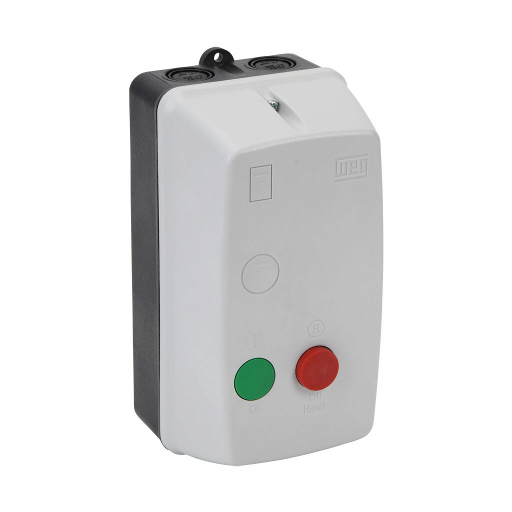 Enclosed Starter, 1 Phase, 25A Rated, 15-23 A Range, On/Off Control, Plastic Crate, 180-208V50HZ/208-240V60HZ