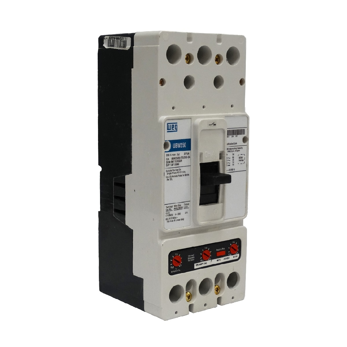 WEG UBW250L-FTU250-3A Molded Case Circuit Breaker, 250A | BF3KDR