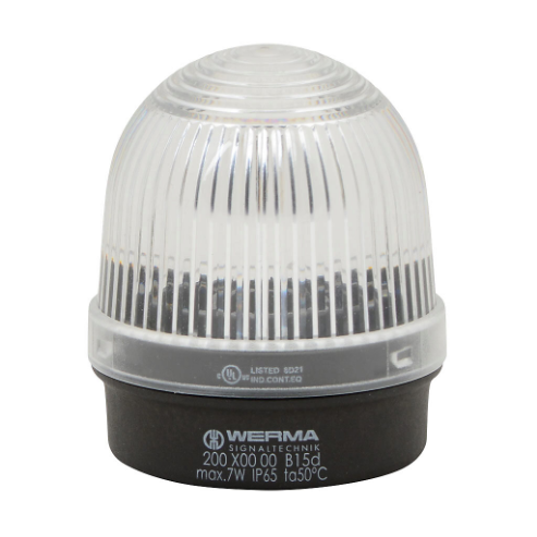 WERMA 20040000 Incandescent Industrial Signal Beacon, 57mm, Clear/White, Permanent, IP65, Base Mount | CV6LUW