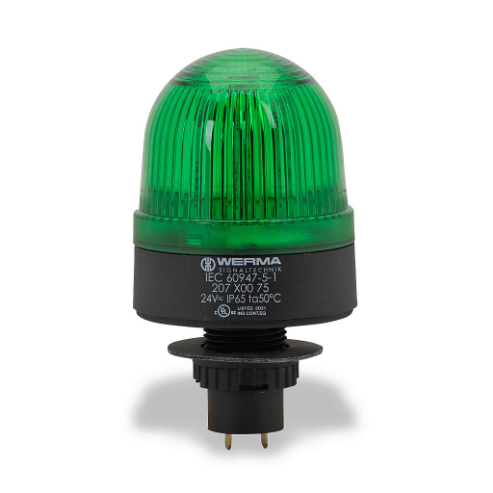 WERMA 20720075 Beacon Warning Light, LED, 24VAC/DC, 100000 hr Lamp Life, Dome, 2 23/32 Inch Height, 0 | CU9WDP 452U19