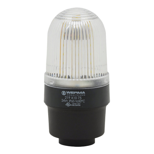 WERMA 21941075 Industrial Tall Signal Beacon, 58mm, Clear/White, Permanent, IP65, Tube Mount | CV6MBH