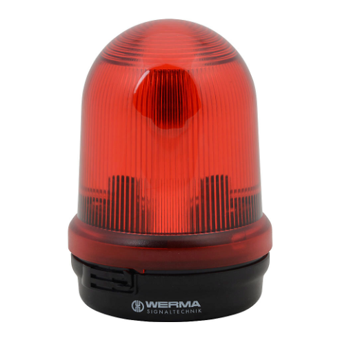 WERMA 82610000 Incandescent Industrial Signal Beacon, 98mm, Red, Permanent, IP65, Base Mount | CV6MNG