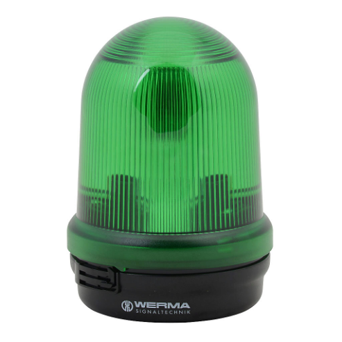 WERMA 82620000 Incandescent Industrial Signal Beacon, 98mm, Green, Permanent, IP65, Base Mount | CV6MNJ