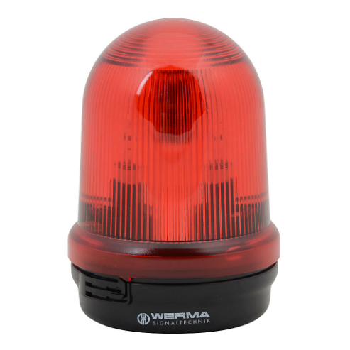 WERMA 82710075 Incandescent Industrial Signal Beacon, 98mm, Red, Blinking, IP65, Base Mount, 24 VAC/VDC | CV6MNT