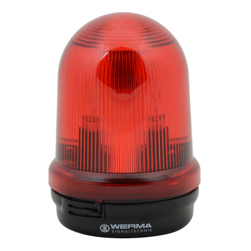 WERMA 82710077 Incandescent Industrial Signal Beacon, 98mm, Red, Blinking, IP65, Base Mount, 115 VAC | CV6MNU