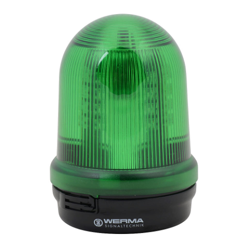 WERMA 82920055 Beacon Warning Light, Green, LED, 24VDC, 50000 hr Lamp Life, Dome, 5 25/64 Inch Height | CU9WDT 452U24