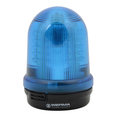 WERMA 82951068 Industrial Signal Beacon, 98mm, Blue, Rotating, Base Mount, 115-230 VAC | CV6MTK