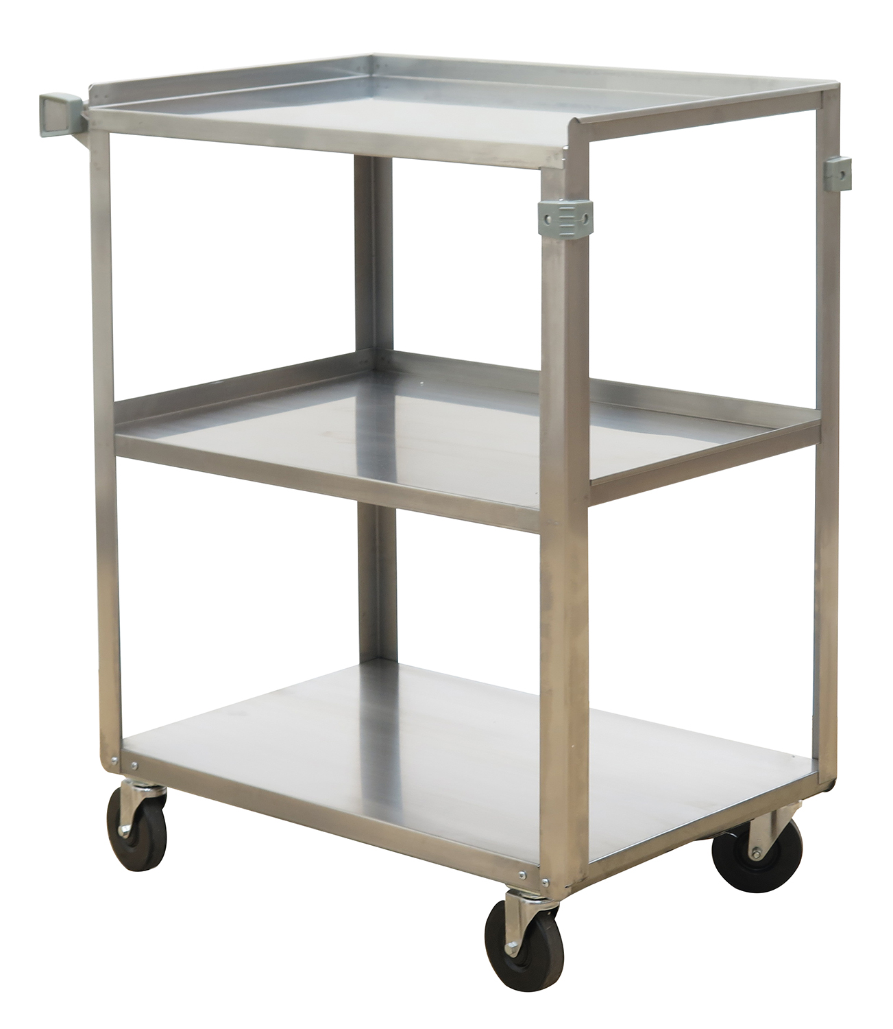 Stainless Steel Service Cart, 3-Shelf, 27 1/2 x 16 1/4 Inch Size