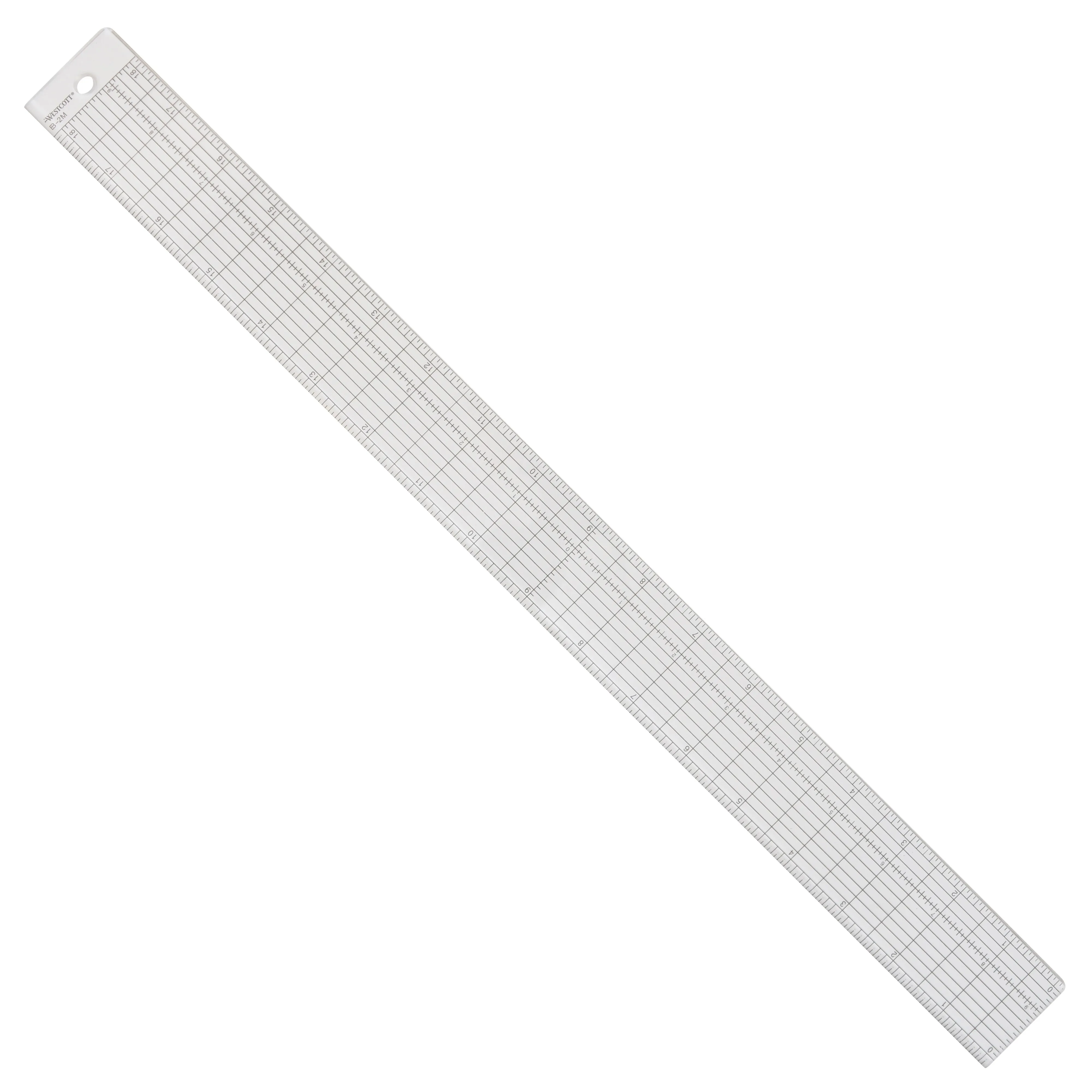 Rulers, 1.5 x 18.5 Grid Ruler with Metal Cutting Edge