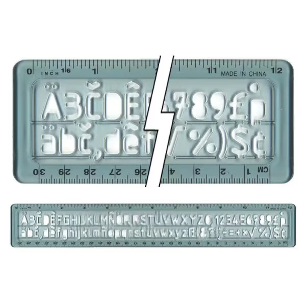 Lettering, 12 Inch/30mm Combo Lettering Guide Ruler